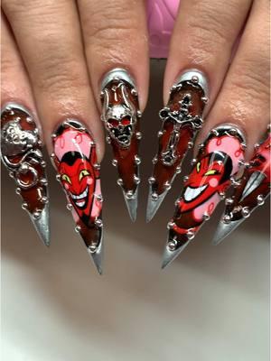 HIM 👹 @NAILZ BY DEV | NAIL ARTIST SLAYYYED this PPG Him set!! Decals ib @Hollywiththegoodnails #nailart #him #ppg #nails 