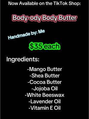 Now Available on the TikTok Shop: Body-ody Body Butter! I tried really hard to get this out before the potential TikTok ban! I don’t have a whole lot of product atm but will try to make more before Monday! $35 each for a 4oz container! I appreciate you all! #doctor #pharmacist #pharmacy #money #loans #hustle #SmallBusiness #tiktokban #compounding #cosmetics #skin #butter #body #business #growth #grow #future #build 