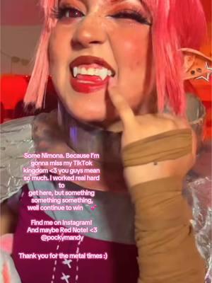 don’t be sad it’s over, but happy that it happened :,) gonna upload a little more as the days go by, STAY METAL xoxo #nimona #nimonamovie #nimonacosplay #nimonacosplayer #shark #nimonanetflix #rhinoceros #fyp #metal #netflix #acting #trex #nimonaballister #fypシ 