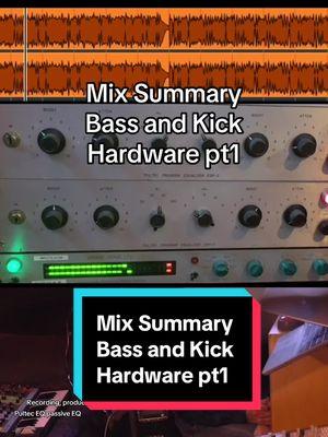 Pt 1 of the hardware processing used on a rock mix just completed in my studio! #tiktoklive #flstudio #logicprox #recordingstudio #mixing #bassguitar #bassdrum  #mixingtips #productions #eq #recordingengineer 