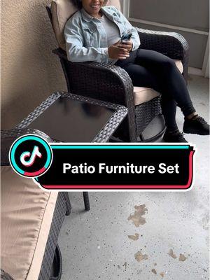 This is such an amazing patio furniture set! I love that the chairs rock and swivel! #patioseason #patiodecor #patiofurniture #outdoorfurniture #swivelchairs #rockingchair #rockingchairs #chairs #porchdecor #porchchairs #furniture #patiodesign #patioideas #furnitureshopping #treasurefinds #spotlightfinds #ttsdelight #giftguide #ttsdelightnow #ttslevelup #newyearnewaura #mademyyear #tiktokshopcreatorpicks #tiktokshoppicks#winterwardroberefresh #tiktokshopcreatorpicks #tiktokshoplastchance #tiktokshopyearendsale #tiktokshopjumpstart #tiktokshopjumpstartsale  #tiktokshoploveatfirstfind #fashionlookbook 