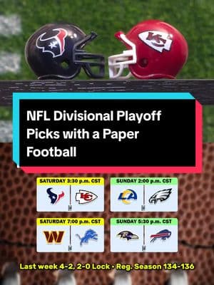 Some say the Divisional Playoffs are the best weekend of NFL football season! Here. We. Go. #nfl #NFLPlayoffs #SuperBowl #superbowllix #paperfootball #nflfootball #nflteams #nfl2024  #chiefs #texans #commanders #lions #rams #eagles #ravens #bills #patrickmahomes #joshallen #lamarjackson #jaredgoff #jaydendaniels #paperfootballguy 