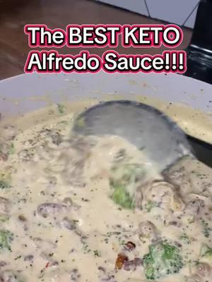 Keto Alfredo Sauce 🤩 Recipe by @hannahrussell_lowcarbmom below👇 Cook 2 pounds spicy italian sausage, once fully cooked drain the grease & add in one chopped white onion and a bunch of chopped broccoli. When the onion is translucent & broccoli is fully cooked add in about 6-8 cloves of chopped garlic & half a stick of butter. When the butter is melted add in a qt of heavy whipping cream, bring to a boil then add in 8 oz Parmesan cheese. Season with salt and pepper to taste. I’m pouring over spaghetti squash for myself and the rest over pasta for my family! It makes a ton!!! Cook 2 pounds spicy italian sausage, once fully cooked drain the grease & add in one chopped white onion and a bunch of chopped broccoli. When the onion is translucent & broccoli is fully cooked add in about 6-8 cloves of chopped garlic & half a stick of butter. When the butter is melted add in a qt of heavy whipping cream, bring to a boil then add in 8 oz Parmesan cheese. Season with salt and pepper to taste. I’m pouring over spaghetti squash for myself and the rest over pasta for my family! It makes a ton!!! #ketogeniccom #ketodiet #healthylifestyle #ketoforbeginners #ketosauce #ketopasta