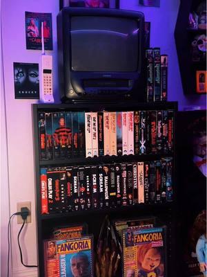 Shelf is filled! 🔥 ….. #horror #horrortok #horrorcollection #horrorcollector #vhs #horrormovie #vhscollection #physicalmedia #horrormovies #collectibles #80s #90s 