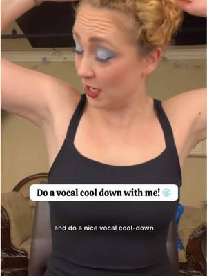 Join me for a post 2 show day vocal cool down!! ❄️ This is one of my favorite cool down routines after a lot of heavy vocal use - give it a try!  . Use the code EMILYKM for 15% off The Singing Straw! @Singing / Straw #singing #vocalcooldown #cooldown #vocalhealth #musicaltheatre #frozenthemusical 