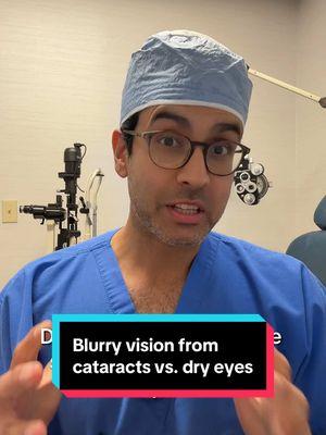 Blurry vision from cataracts vs. dry eyes #cataract #cataracts #cataractsurgery #cataractsurgeon #cataractsurgerycounselling #cataractawareness #dryeyes #dryeye #dryeyedisease #dryeyespecialist #dryeyedoctor #dryeyesyndrome #dryeyehealth #eyecare #eyecareforyou #eyehealth #eyehealthmatters #eyehealthawareness #eyesurgeon #eyedoctor #drboparai #corneacare 