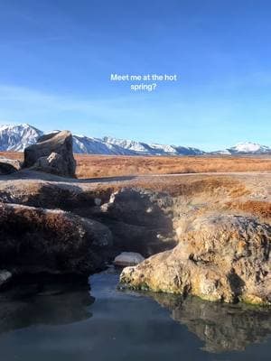 As soon as the temperature hits 40 degrees… 📍 Mammoth Lakes #fyp #mammothlakes #california #travel #traveltiktok #hotsprings #nature #aesthetic 