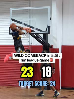 Yellow fr almost completed the craziest comeback oat😭😭would you play in the 8.5ft rim league? click + if u tryna get in we coming to your city asap🍿 #foryoupage #fyp #viral #NBA #basketballleague #basketballgame #hoopers #creatorsearchinsights 