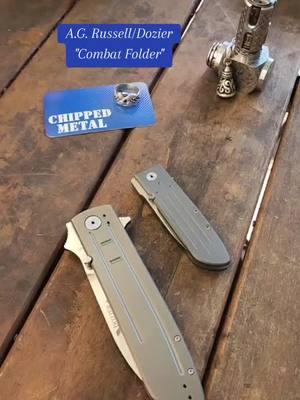 Weird Wednesday with a pair of wicked wharnies,  finally got my hands on a Bob Dozier designed A.G.Russell "Combat Folder" using his Tab-lock mechanism...this will pair great with the little custom utility folder!😁 #chippedmetal #agrussell #bobdozierknives #lock #bobdozier #weird #knife #knives #knifetok #tiktokban #titanicsinking #combat #tactical 