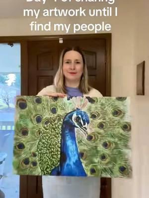 TRUE COLORS watercolor, and gouache print on canvas #artistsoftiktok #artreveal #peacockart #peacockart🦚 #starbelinaryan 