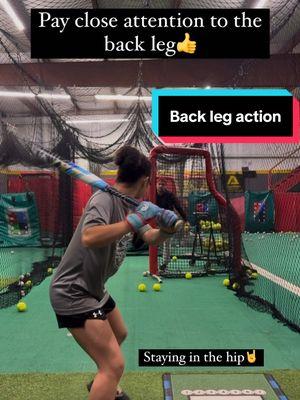 Good job making this adjustment here for this young lady. Love the back view to spot these small movement flaws in the back leg/hip Freshman softball player  #softballseason #hittingfundamentals #hdr #hammertime