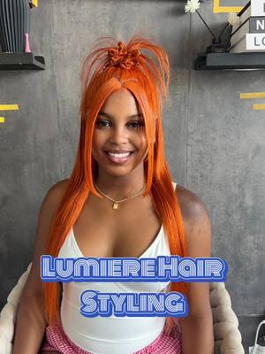 Lumiere 13x4 Ginger Orange Colored 150% density Lace Front Wigs . #wiginfluencer #wiginstall #wigtutorial #lumierewigs #gingerorangewig #updostyles #bantuknots #updohairstyles #pineapplehairstyle #naturalhair #halfuphalfdown #lumieretiktokshop #prepluckedwig #gingerwigs 