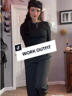 Let’s make a work friendly goth outfit 🖤 what I wore to work today. My job doesn’t necessarily have a dress code but I like to keep it simple but fun with accessories. Would this be work appropriate for your job? Also it feels so pointless to continue posting lol but trying to enjoy while still here 🫶 #OOTD #outfitinspo #goth #gothgirl #moderngoth #gotthfashion #softgoth #gothtok #alttiktok #gothstyle  #alternativefashion #altstyle #darkfashion #outfits #darkfashion #fitcheck #fyp #foryou #fyfy #fypp