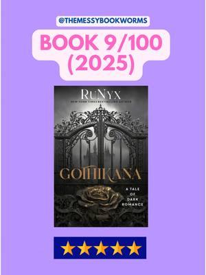 Book 9/100 of my #2025readingchallenge is #gothikana by #RuNyx. I DEVOURED it. I thought it was phenomenal and I loved every single second of it. I need someone else to read it immediately and let me know their thoughts. #kindleunlimited #publiclibrary #BookTok #books #booklover #librarian #librarymediaspecialist #librariansoftiktok 