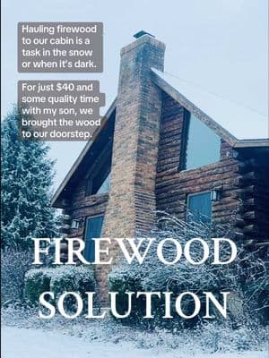 Ricked up #firewood #woodpile #momson #woodburningstove #logcabin #LifeHack #dealoftheday #ricked #cozycabin #momlife #DIY @pleasantridgecabin #snow 