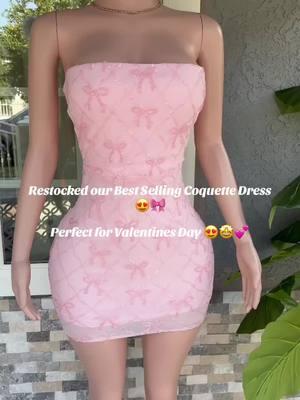 pink coquette dress 💕 #coquettefashion #bowdress #pinkbowdress #ValentinesDay #galentinesday #fypage #viralvideo 