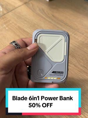 🔋 Blade 6-in-1 MagSafe Power Bank: All-in-One Charging Solution! ✨ Features You’ll Love: • 10000mAh Capacity: Power up multiple devices on the go • 6-in-1 Design: Includes AC plug, wireless charging, Type-C/Lightning/USB cable, and stand • 22.5W Fast Charging: Perfect for smartphones and other gadgets • Portable & Convenient: Compact, easy to carry anywhere 🎁 Flash Sale Price: $23.68 (was $38.00) 🎉 Bonus: Free gift with purchase! ⏳ Hurry: Sale ends in 1 day! 🚚 Free Returns Don’t miss this must-have accessory for ultimate charging convenience! #MagSafePowerBank #PortableCharger #TechEssentials #BlackFridayDeals #CyberMonday2024 #TikTokShop #GiftIdeasForHer #FlashSale #TrendingNow #ttslevelup 