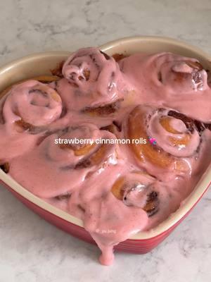 let's make strawberry cinnamon rolls 💘 first (& probably last 🥲) valentine's day bake ! i've been dreaming of making these strawberry cinnamon rolls since the last time i made cinnamon rolls, and they turned out even better than i thought ! definitely making these again on vday details: cinnamon rolls with strawberry cream cheese frosting in a heart shaped pan #strawberry #cinnamonrolls #ValentinesDay #vday #baking #homebaking #dessert #aesthetic #baketok #BakeWithMe #homecafe #cute #딸기 #시나몬롤 #하트 #발렌타인데이 #베이킹 #홈베이킹 