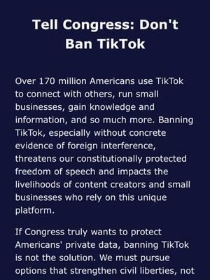 LINK IN BIO. Do NOT have to donate to have your signature counted. You’ll receive confirmation email. Need 500k signatures! #tiktokban #dontbantiktok #unbantiktok #supremecourt #tiktokforall 