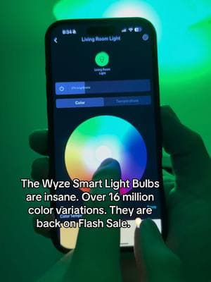 Pretty impressive how far light bulbs have come. I can literally have any shade or tone of color I want in my room now 😮‍💨 #wyze #lightbulb #smartlights #homeessentials #wyzelightbulb #smartlightbulb #deals #moodlighting #tiktokmademebuyit 