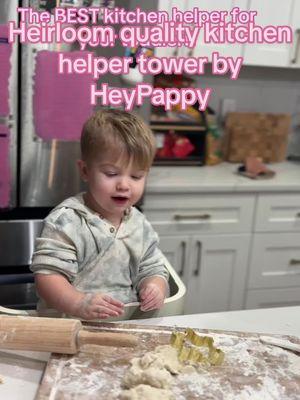 @Heypappy I know this tower will last through all of our kids!! It also has a removable safety bar if your child is younger and you’re worried they might fall! #heypappy #montessoritoddler #toddlerscooking 