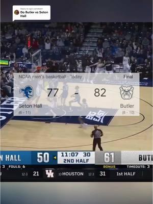 Replying to @og Butler gets the home win over Seton Hall!🔥 (via:@FOX Sports) #butlerbasketball #butlerbulldogs #collegebasketball #collegehoops