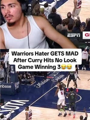 WHO GOT CURRY MAD?!?! #fyp #NBA #nbahighlights #goldenstatewarriors #warriors #warriorshater #warriorsvstimberwolves #curry #stephcurry #currynolook #nolook #gamewinner #basketball #reaction #dandaman #funny 