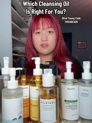 Which Korean Cleansing Oil is right for you?✨ Olive Young Code TRISHBEAR5 @OLIVE YOUNG Global  @Anua Store US @SKIN1004 Official @ROUND LAB @Manyo US @numbuzin @Mixsoon US Official @ilso_global @Veganifect_global @haruharu wonder #koreancleansingoil #anua #anuacleansingoil #skin1004 #skin1004cleansingoil #numbuzin #numbuzincleansingoil #ilso #ilsocleansingoil #manyo #manyocleansingoil #mixsoon #mixsooncleansingoil #haruharuwonder #haruharuwondercleansingoil #veganifect #veganifectcleansingoil #roundlab #roundlabcleansingoil #doublecleansing #blackheads #sebum #skintexture #acne #kbeauty #glassskin #glassskinroutine #sensitiveskin #acneproneskin #dryskin #oliveyoungaffiliate #oliveyoungkorea #oliveyoungglobal #oliveyoungcode #koreanskincare #koreanskincareproducts #koreanskincareroutine #koreanskincaretips 