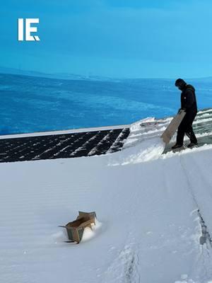 Ever seen a more satisfying way to clear snow off a roof? 📽️: Instagram/ high.point.construction #RoofMaintenance #WinterSafety #snowremoval #roofing #construction