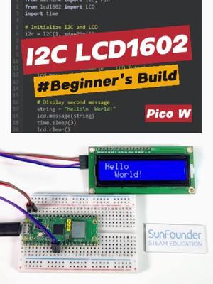 Raspberry Pi Pico Project: I2C LCD 1602  #electronics #engineering #electricalengineer #python #micropython #microcontroller 