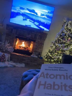 Late night Mood 😌 New read! #AtomicHabits #fireplace #relaxingvideos #relaxingmusic #newnightroutines #cinnamontea #routineforthewin #nightowl 