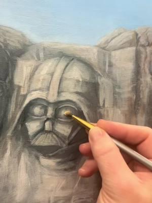 “Mount Sithmore”  The original is done with it’s shows and is now available on my website!!!  . Prints are also available on ashleyraineart.com ❤️ . . . . . #parodyart #mountrushmore #sith #empire #starwars #deathstar #darkside #painting #illmissyoutiktok #goodbyetiktok #fuckthisseriously 