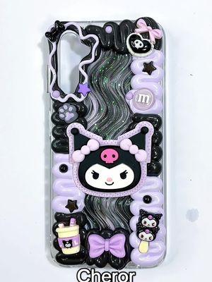 ✨ASMR Cute Black Kuromi DIY Handmade Decoden Phone Case #asmr #decoden #decodenphonecase #creamglue #decodencase #phonecase #handmade #DIY #fyp #usa #cheror #lovedeco #kuromicore #kuromiandmymelody  #sanrio #kuromi #melody #pochacco #cinnamon #pompompurin #sanriocore #gudetama #hellokitty 