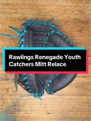 Cleaning, conditioning, and relacing a Rawlings Renegade Youth catchers mitt.  It came out looking sharp with custom team colored dark teal laces! Just another catcher’s mitt relacing, making this three days of catchers mitt videos in a row! #gloverelace #gloverelacing #gloverelacer #relace #relacing #gloverepair #gloverestoration #catchersmitt #catchersmittrelace #baseball #catcher #catching #thecraftsman #thecraftsmansworks 