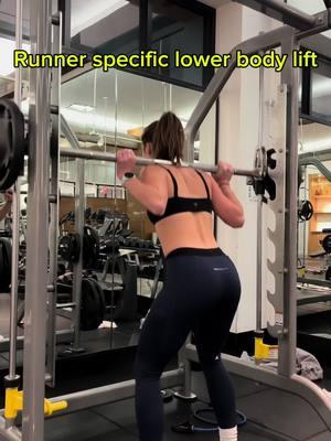 This was such a good workout for runners. Incorporated glutes, quads, hamstrings, calves, and core with a lot of single leg work. Will 100% be doing this one on repeat!!! DEETS ⬇️ Block 1: 3x - Barbell back squats - 8 - Single leg hip thrusts - 8 ea - Shoulder plank knee drive - 12 ea Block 2: 3x - Single leg RDL to press - 8 ea - Bulgarian split squats - 8 ea - Weighted full burpee w/press - 8 Block 3: 3x - Lateral lunge slides - 6 ea - Single leg calf raise - 12 ea - Hanging knee tucks - 12 #strengthtraining #strengthforrunners #marathontraining #runningcoach #lowerbody #runnerswholift #girlswholift 