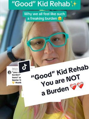 Replying to @Caitlin Horrocks LCAT ATR-BC ✨“Good” Kid Reh@b: you weren’t born believing you’re a “burden” 💛  That was a LEARNED idea — you were made to feel that way at some point + Parts of you paid CLOSE ATTENTION to how pitiful + worthless it made you feel.  These Parts of you are still referring back to their notes on all the things you need to never do again, so that nobody ever thinks you’re a burden 💛 These Parts of you desperately trying to keep you safe. These Parts of you believe that you have to act lovable + earn love by never needing anyone 😬🫣💛 But none of this is actually true ❌ It may be how you as a “good” kid had to be with your parent, though 😬 THANK these Parts of you for trying to protect you. Tell these Parts of you that it’s not necessary because you’re not a kid anymore. Tell these Parts of you that you deserve to have needs + it doesn’t make you worthless or unlovable or a burden. Tell these Parts of you that it’s such a privilege + honor for others to take care of you. And lovingly tell these Parts of you to STAND DOWN + let you do what you need to do to take care of yourself + receive support from others 💛 ✨Does this one cut deep for you? I see you 💛  I can’t wait to help you heal this. Follow me @maggiewithperspectacles for more “Good” Kid Reh@b for your kids AND your Inner Child 💛💛  #maggiewithperspectacles #goodkidrehab #recoveringgoodkid #goodkidrecovery #goodkid #goodkids #peoplepleasercheck #anxietywithperspectacles #empathsbelike #eldestdaughter #eldestdaughterproblems #reparentingwithperspectacles #innerchildhealingwithperspectacles #ifs #internalfamilysystems 