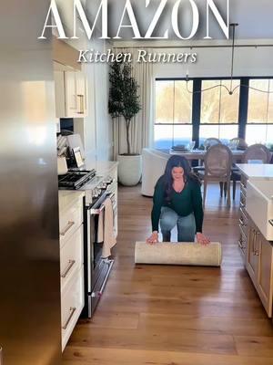 A M A Z O N  K I T C H E N  R U N N E R Follow me @pleasantlybuilt  I always find myself switching up the runners in my kitchen, and these two are some of my favorites! The ivory beige one is so versatile—it complements any space beautifully. The second runner adds the perfect pop of color to my kitchen. Both are linked in my Amazon storefront! #amazon #kitchen #kitchenrunner #budget #interior #interiorstyling