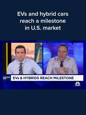 Sales of all-electric vehicles and #hybrid models reached 20% of new car and truck sales in the U.S. for the first time last year — marking a landmark year for “green” vehicles but coming at a slower pace than many had previously anticipated. Tap the #linkinbio or the link on screen to read more. #CNBC  #EVs