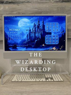 How I turned my computer into a wizarding desktop 🪄What theme should I do next? The Wizard Desktop can be used by both Mac and Windows users! It’s available now on my website! #harrypotter #potterhead #wizard #desktop #apple 