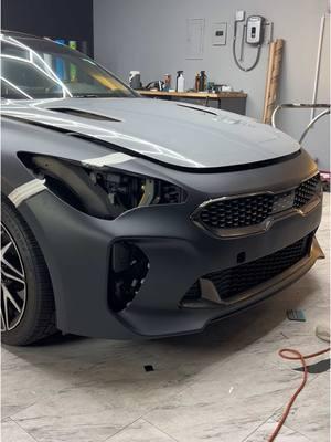 Wrapping a KIA Stinger Bumper in Matte Black 🖤 #vinylwrap #carwrap #vinylwrapping #carwrapping #wrapping #wraps #wrappedcars #vehiclewrap #trending #foryou #fyp #Kia #Stinger #kiastinger #carsoftiktok 