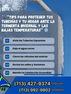 💧 ATTENTION HOUSTON AND SURROUNDING AREAS! A SEVERE WINTER STORM IS APPROACHING ❄️ 🌡️ Freezing temperatures can cause: broken pipes, water leaks, interior wall damage, deteriorated paint, damaged flooring, collapsed roofs, malfunctioning heating systems, window leaks, flooding, and electrical issues. 🌟 At P&R Remodeling, we are restoration specialists. ✔ Over 20 years of experience and more than 300 completed projects. ✔ Certified by Metro, the City of Houston, and the Port of Houston. 📞 Message us: “I need a free inspection” and we’ll schedule your appointment TODAY.     •    English: 713-427-9374     •    Spanish: 713-992-9802.   #Remodeling #PRRemodeling #Rainfall #CuidadoDelHogar #TormentaInvernal #Pipes #Freezing #Construction #ExpressService #Flooding #Tornado #Renovations #FreezingTemperatures #houston #houstontx #houstontexas #HoustonTexasUSA #viralvideo 