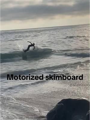 Motorized skim #first #skimboarding #california #sunset #sider #invention #ocean #Lifestyle 