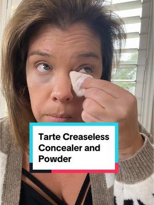 I have dark circles under my eyes and here is how I cover my dark circles and brighten my eyes with Tarte creaseless concealer and Tarte creaseless setting powder #tarte #tartecosmetics #tartecreaselessconcealer #tarteconcealer #darkcircles #concealerhack 