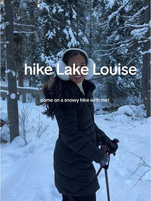 📍 Louise Creek Trail, Lake Louise, Alberta, Canada we stayed in Banff but this  short & sweet winter hike was the perfect way to spend a day trip to Lake Louise! 🤗 tips: 👉 stop by the Banff visitor’s center to ask them about trail conditions. they’ll give you a map and recommend whether you should wear snowshoes 👉 rent snowshoes or cleats (microspikes) from an outdoor shop. your hotel may have a discount code for one! 👉 wear layers, pack snacks & water, and bring ski poles if you have them  👉 book a shuttle to drop you off at the town of Lake Louise and pick you up at the lake itself 👉 start your hike at the town of Lake Louise near the shuttle dropoff, and finish your hike at the lake! then ride your shuttle back to Banff ☺️ (this makes it a one way hike instead of roundtrip)  👉 if you have time to explore at the lake, try hiking to the viewpoint (📍Fairview Lookout Trail). note: it’s steeper than Louise Creek anything else you want to know?  #lakelouise #lakelouisecanada #visitcanada #banffnationalpark #winterhike #wintertravel #hiketok Banff winter hikes, winter travel ideas, winter hike ideas, things to do in Banff,  Banff National Park easy hikes 