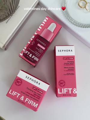 so perfect for a valentines day skincare routine 💞 new @Sephora Collection skincare set includes: recovery firming night oil plumping booster serum plumping day cream #skincare #sephoracollection #ValentinesDay #skincareroutine #gwrm #aesthetic #beautyobsessed #pinkpinkpink #skincareessentials #pinkskincare 