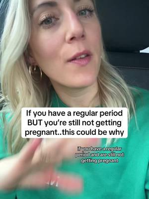 If you have a regular period, but you’re still not getting pregnant this could be why #ttcjourney #fertilitynutritionistcoaching #infertilitychallenges #pcospregnancyjourney #prenatalnutritionist #ivfpreparation #prenatalsupplements 