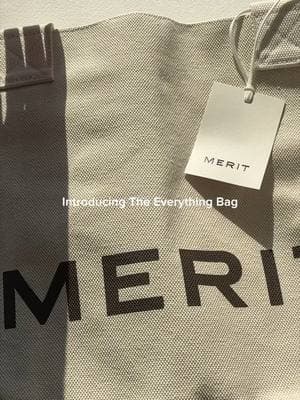 It's not a tote bag — it's The Everything Bag.  Ships free with all orders over $125 ($200 AUS) while supplies last. And, for the first time, it's also available for purchase, only at meritbeauty.com. #merit #grwm #everythingbag