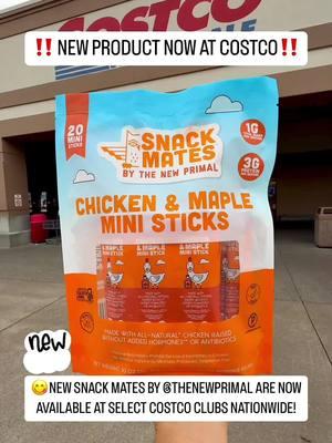 #TheNewPrimal_Partner ‼️NEW PRODUCT NOW AT COSTCO‼️ 😋Snack Mates by @The New Primal are now available at select @Costco Wholesale clubs nationwide! 💪These high-protein, low-sugar snacks with no artificial ingredients are perfect for keeping you fueled and ready for anything! ✅Snack Mates are crafted from all-natural chicken raised without added hormones or antibiotics as well as gluten-free and top allergen friendly! 🥪✨Snack Mates are perfectly portable and lunchbox-friendly, making them an easy, high-protein solution for busy days on-the-go!  🛒 A must add to your cart on your next Costco trip!  #TheNewPrimal #costcodeals #costco #snacks 