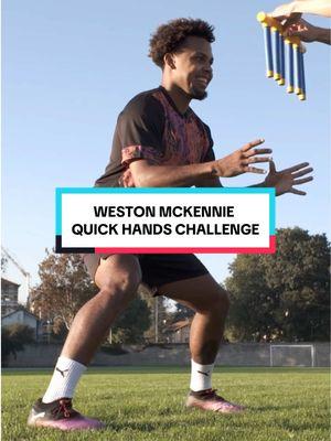 Weston McKennie takes on the Quick Hands Challenge 💪 #soccerdotcom #PUMA #soccercleats #footballboots #westonmckennie 