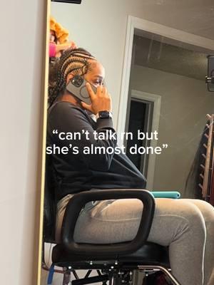 yall be cappin in the chairrrr! talkin bout you cant talk lol just say leave me alone instead 😂 #braider #braidhumor #fypbraids #braiders #stitchbraids #clientsbelike #freestylebraids #atlbraider #braidersinatl #lifeofabraider #braidersontiktok #atlantabraider 